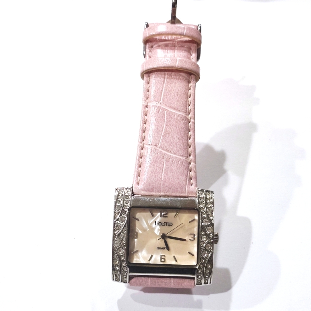 Pink Genuine leather Holsted Rhinestone watch Needs Battery